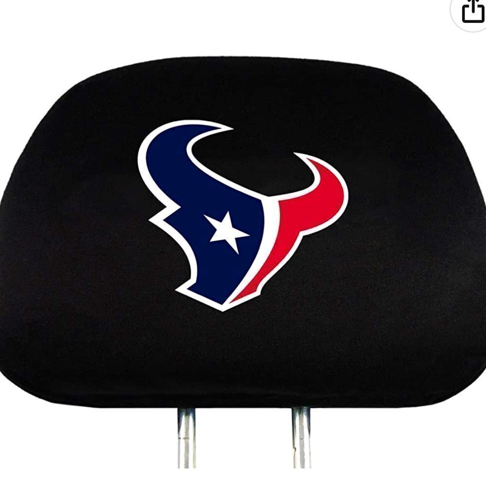 NFL Houston Texans Head Rest Covers, 2-Pack, Black